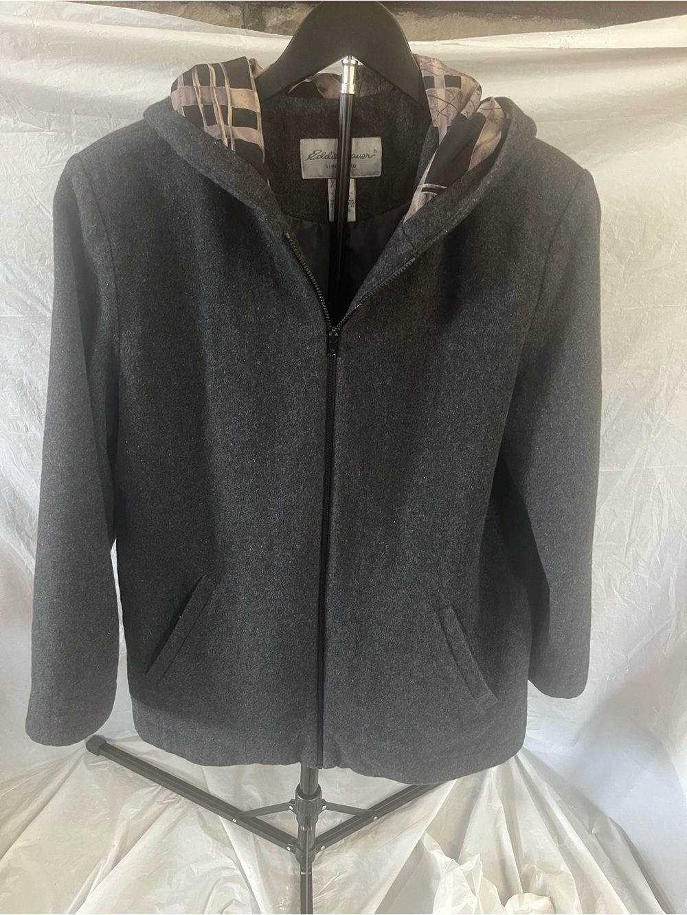 Eddie Bauer women's Dark Gray Hooded Zip Jacket